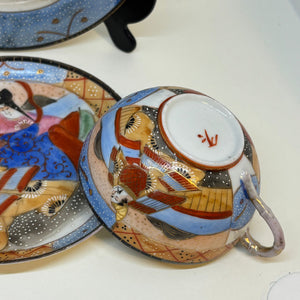 Vintage Handpainted Japanese Tea Plate, Tea Cup & Saucer Set