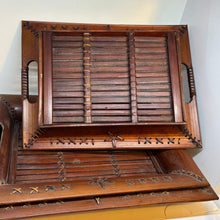Load image into Gallery viewer, Set of Three Vintage Handmade Nested Bamboo Trays