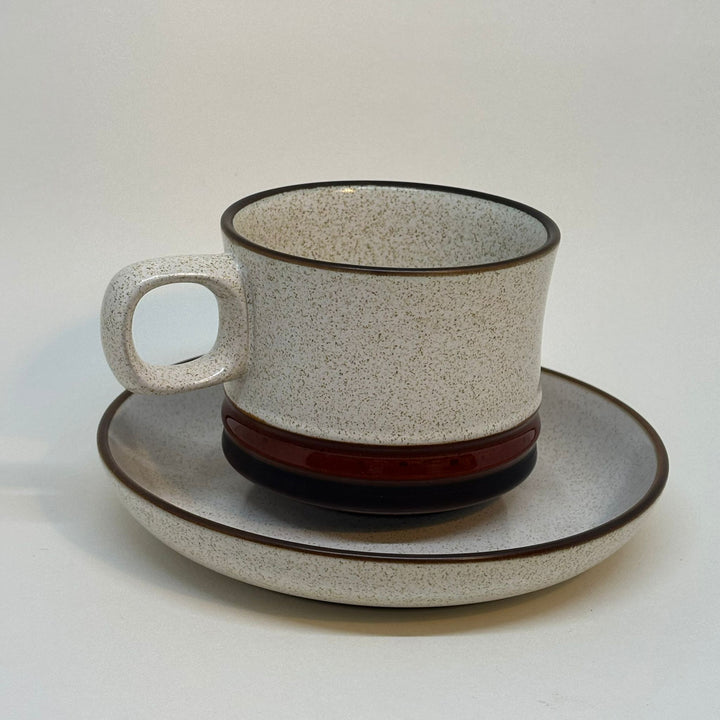 Vintage Denby Potter's Wheel Red Rust Cup & Saucer