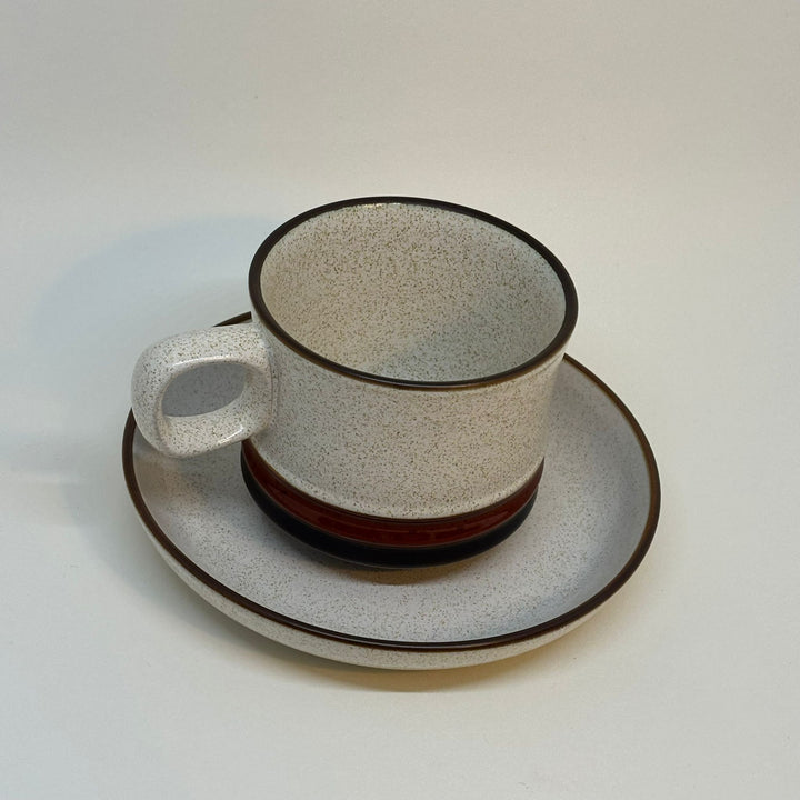 Vintage Denby Potter's Wheel Red Rust Cup & Saucer