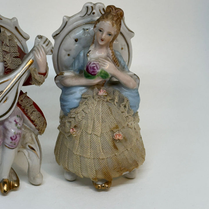 Pair of Vintage Musician Rococo Figurines