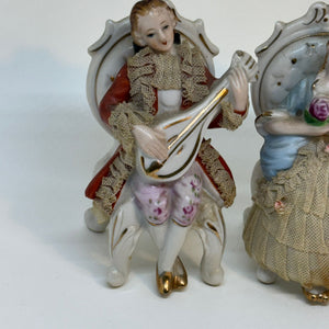 Pair of Vintage Musician Rococo Figurines