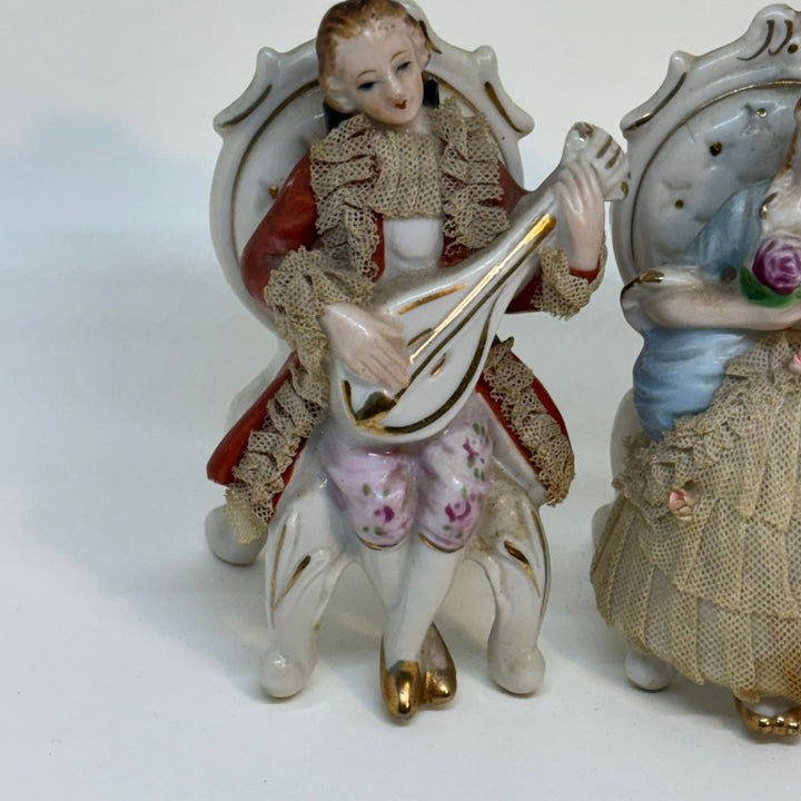 Pair of Vintage Musician Rococo Figurines
