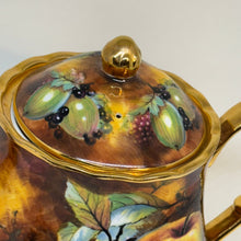 Load image into Gallery viewer, Gold Painted Lidded Fruit Teapot Evesham by Lime House Studio