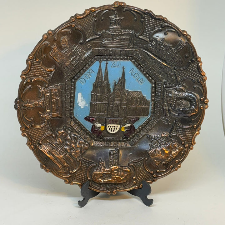Vintage German Brass Wall Plate Cologne Cathedral (Kölner Dom)