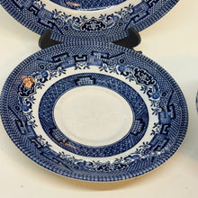 Load image into Gallery viewer, Vintage Churchill Willow Pattern Blue &amp; White Tea Trio