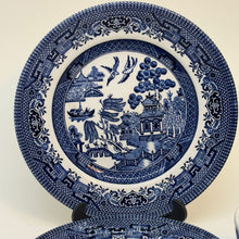 Load image into Gallery viewer, Vintage Churchill Willow Pattern Blue &amp; White Tea Trio