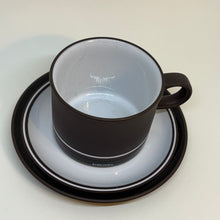 Load image into Gallery viewer, Vintage HORNSEA Contrast Brown &amp; White Teacup &amp; Saucer Duo