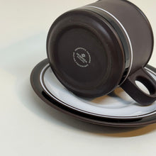 Load image into Gallery viewer, Vintage HORNSEA Contrast Brown &amp; White Teacup &amp; Saucer Duo