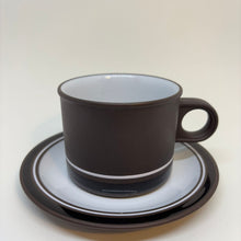 Load image into Gallery viewer, Vintage HORNSEA Contrast Brown &amp; White Teacup &amp; Saucer Duo