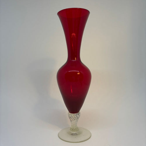 Ruby Red Glass Bud Vase