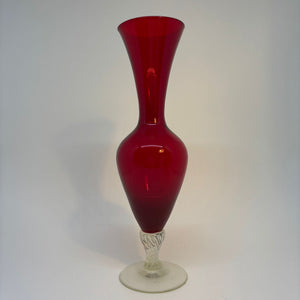 Ruby Red Glass Bud Vase