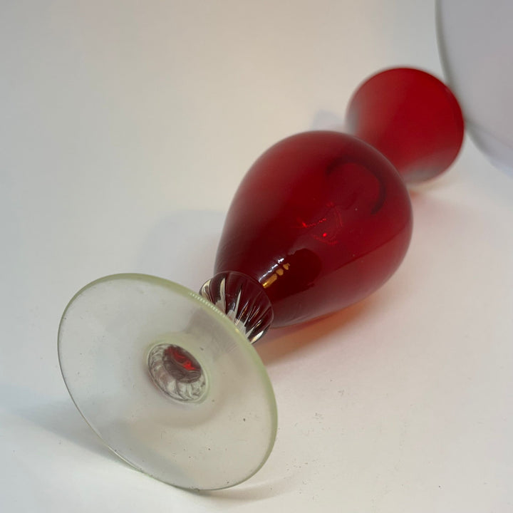 Ruby Red Glass Bud Vase