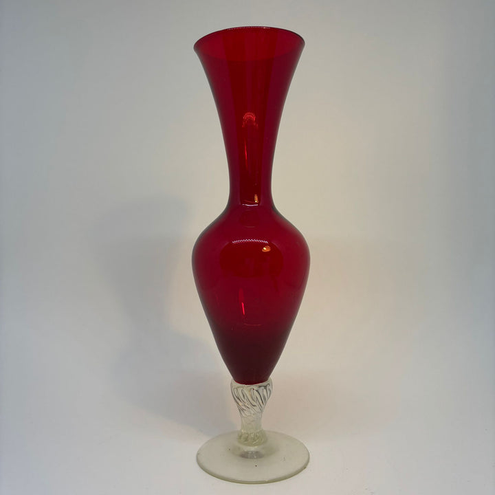 Ruby Red Glass Bud Vase