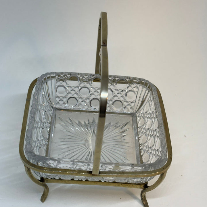 Vintage Brass & Crystal Trinket Dish