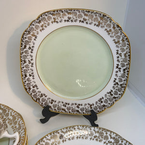 Pair of Vintage Royal Crown Pottery Bone China Tea Trios
