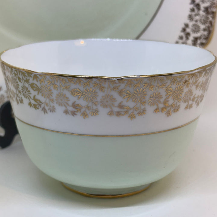 Vintage Royal Crown Pottery Bone China Creamer, Sugar Bowl & Plate Set