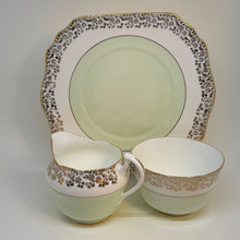 Load image into Gallery viewer, Vintage Royal Crown Pottery Bone China Creamer, Sugar Bowl &amp; Plate Set