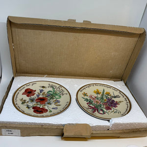Pair of Vintage Limited Edition August & July Decorative Plates by Davenport Pottery