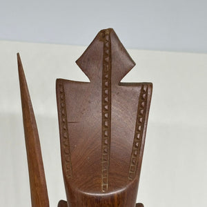 Pair of Vintage Carved Wood African Tribal Figurines