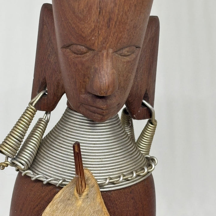 Pair of Vintage Carved Wood African Tribal Figurines