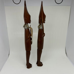 Pair of Vintage Carved Wood African Tribal Figurines