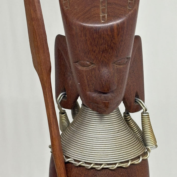 Pair of Vintage Carved Wood African Tribal Figurines