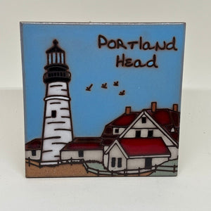 Decorative Tile Souvenir of Portland Head Lighthouse in Maine
