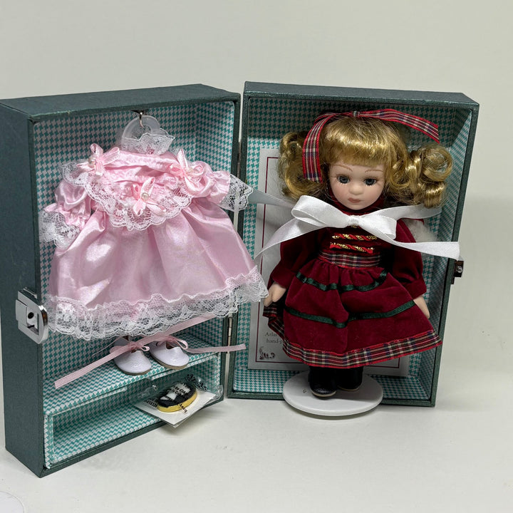 Vintage Boxed Atlas Editions Victoria Hand-Painted Porcelain Doll