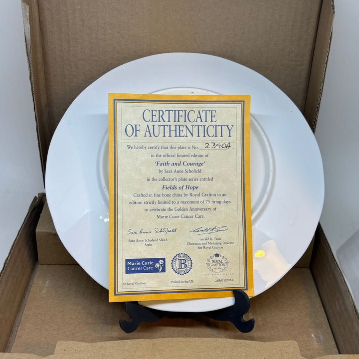 Vintage Collectible Royal Grafton Decorative Plate Faith and Courage Boxed