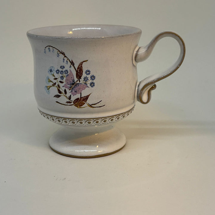Vintage Footed Denby-Langley Discontinued Tea Cup Mug 'Lorraine'