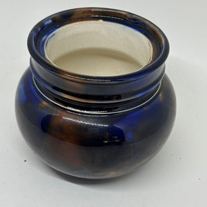 Blue and Brown Glazed Confit Pot