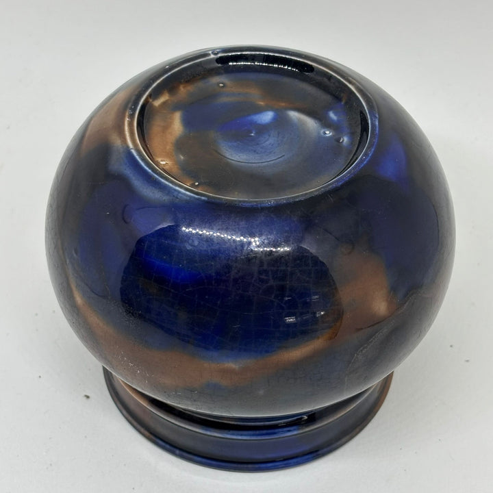 Blue and Brown Glazed Confit Pot