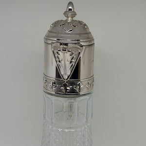 Elegant Vintage Moulded Glass Carafe with Handle and Lid
