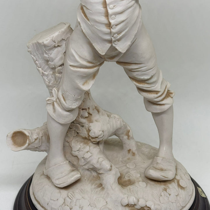 Vintage Fiorella Boy with Birds Nest Italian Figurine