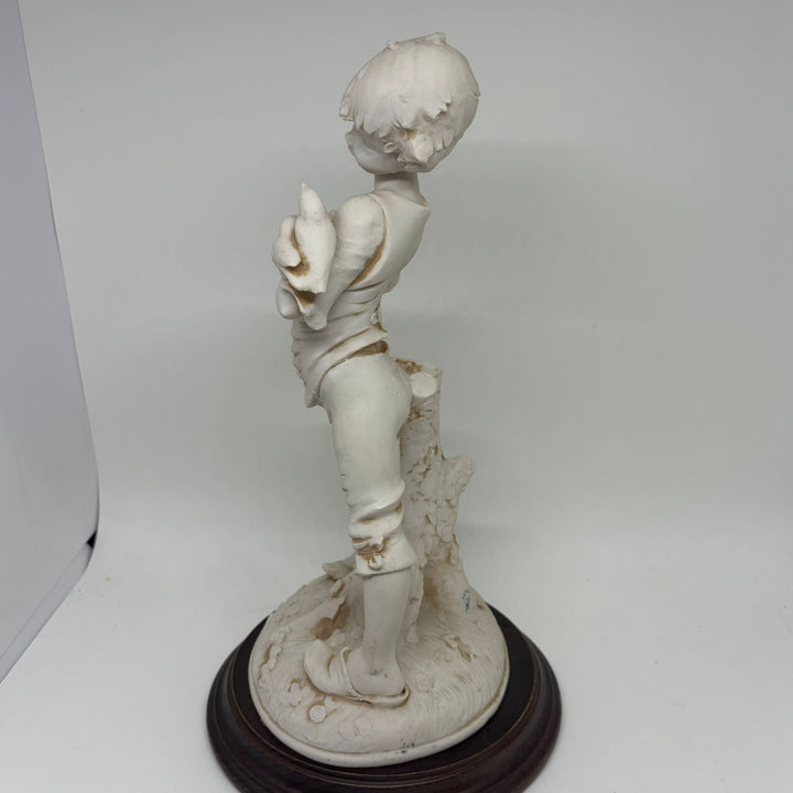 Vintage Fiorella Boy with Birds Nest Italian Figurine
