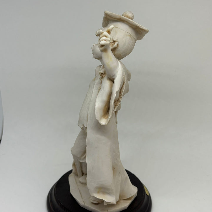 Vintage Fiorella Pointing Student Boy with Chair Italian Figurine