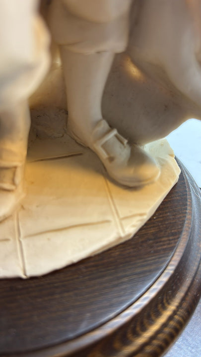 Vintage Fiorella Pointing Student Boy with Chair Italian Figurine