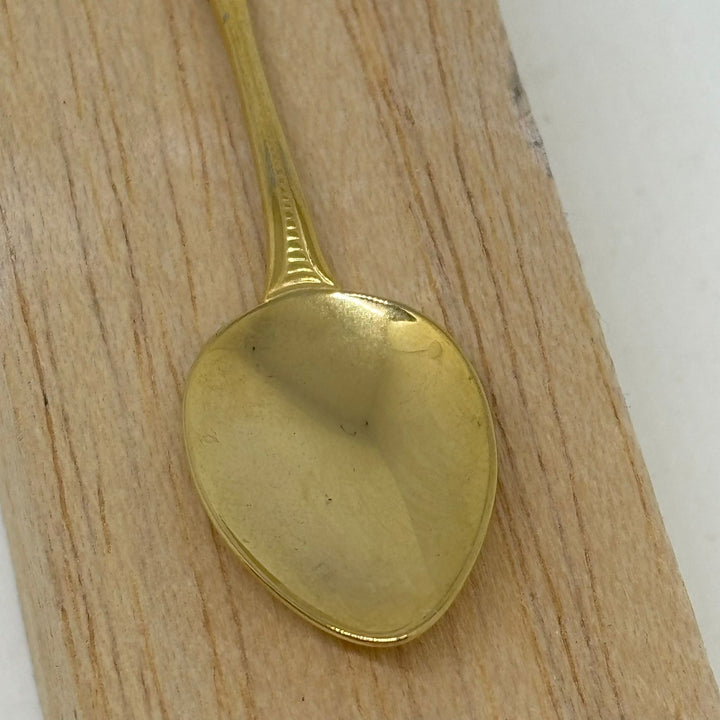 Vintage Damascene Spoon Souvenir of Jerusalem Dome of the Rock