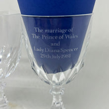 Load image into Gallery viewer, Pair of Vintage Caithness Crystal Glasses Price of Wales &amp; Lady Diana Marriage