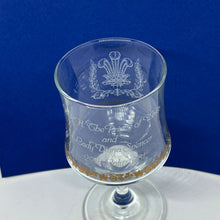 Load image into Gallery viewer, Vintage Commemorative Wine Glass Prince of Wales Lady Diana Wedding Gold Filigree