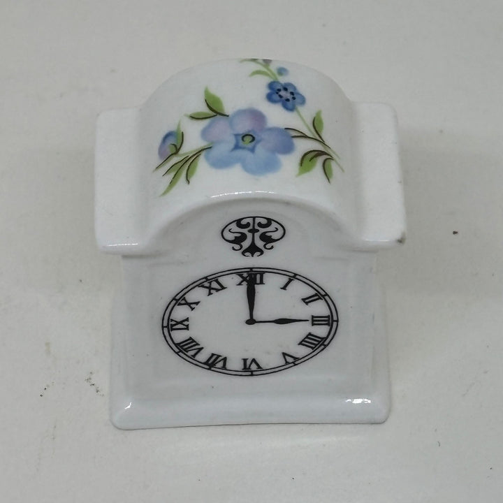 Vintage Miniature Crown Staffordshire Clock Figurine