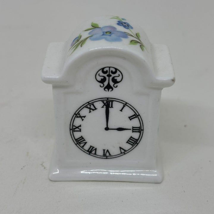 Vintage Miniature Crown Staffordshire Clock Figurine