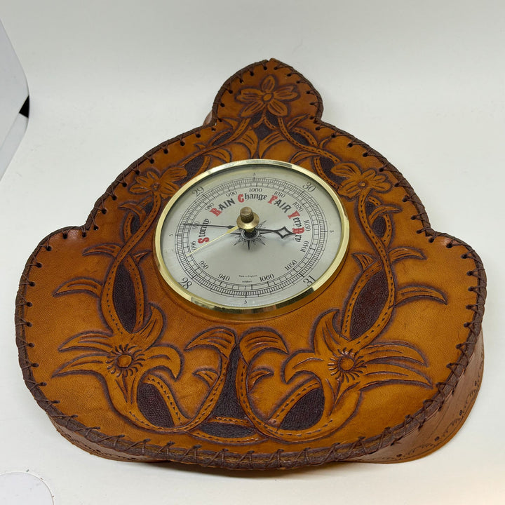 Vintage English Barometer in Leather Casing