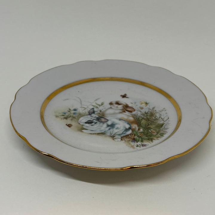 Vintage AJL Bone China Rabbit Plate 6.75"