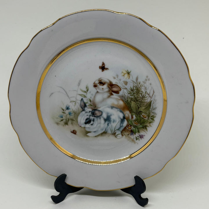 Vintage AJL Bone China Rabbit Plate 6.75"