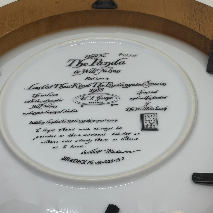 Vintage 'Last of Their Kind: The Endangered Species' Panda Framed Collector's Plate
