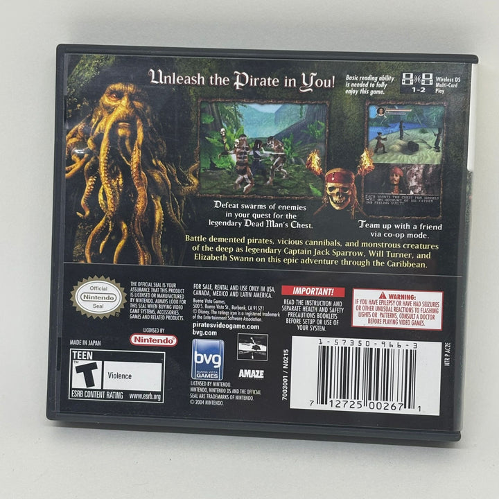 NintendoDS Pirates of the Caribbean Dead Man's Chest Game, Manual & Box