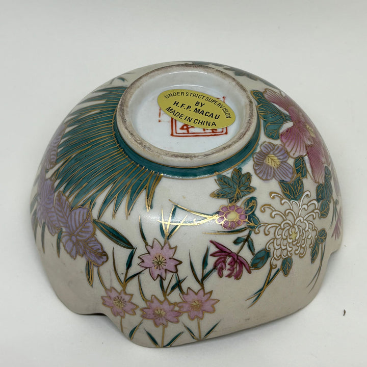 Vintage Floral Chinese Bowl Made in Macau