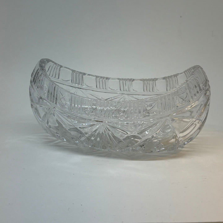 Vintage Oval Crystal Trinket Dish